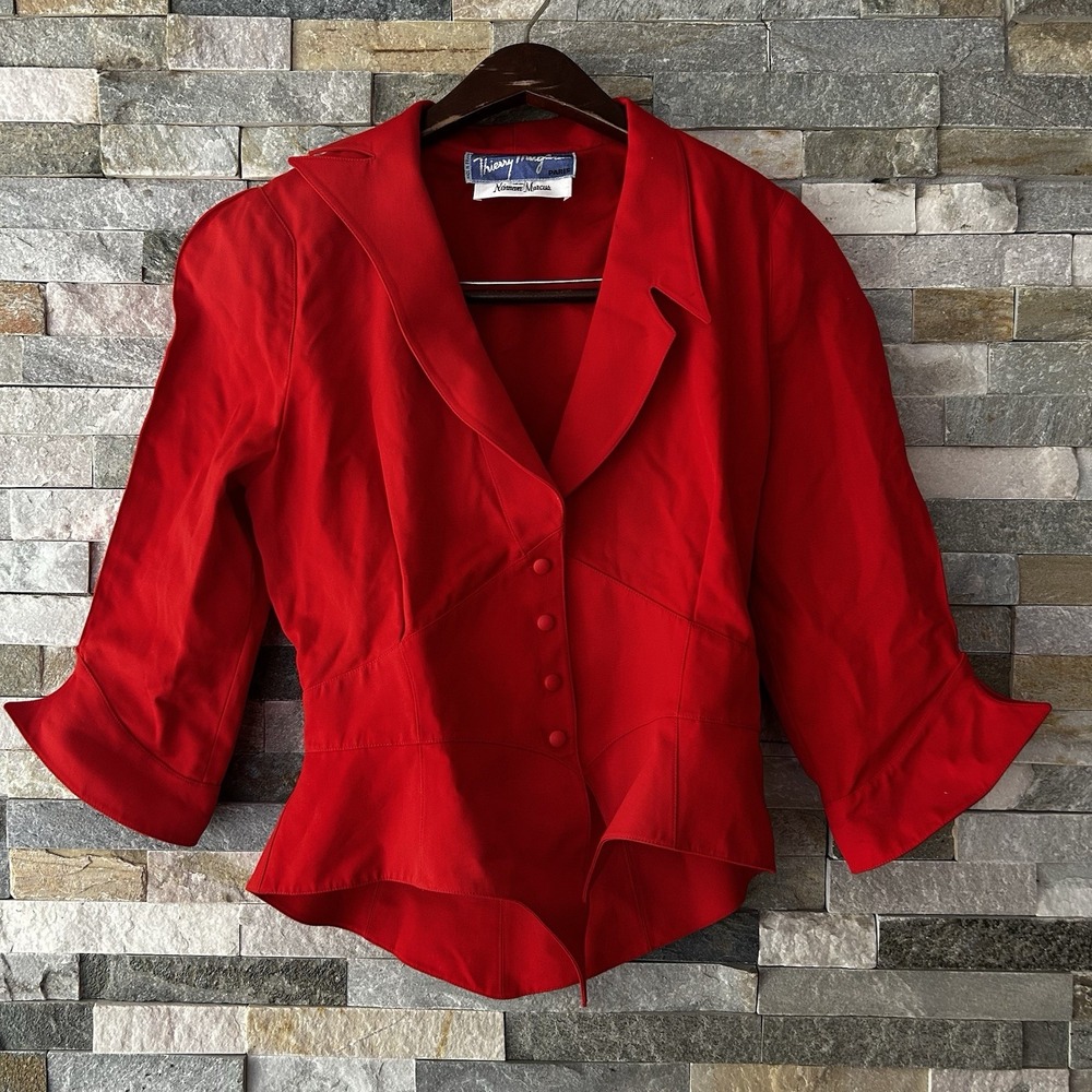 Thierry Mugler 1988 Les Infernales Runway Red Blazer Size 40 - Picture 2 of 10